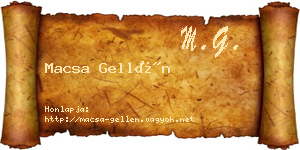 Macsa Gellén névjegykártya